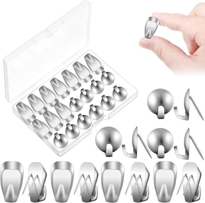 AuraRay Cubicle Hooks for Fabric Walls, 20 Pieces Metal Push Pin 40 Lbs/20 Lbs Cubicle Wall Hooks Picture Hanging Hooks Cubicle Coat Hook Office Cubicle Accessories - Image 1